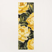 Elegante Gele Botanische Bloemen Gepersonaliseerde Yogamat (Achterkant)