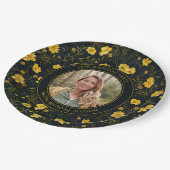 Elegante gele boterbloem bloemen verjaardagsfeestj papieren bordje (Gekanteld)