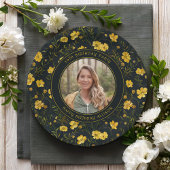 Elegante gele boterbloem bloemen verjaardagsfeestj papieren bordje