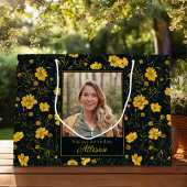 Elegante gele boterbloem foto verjaardag groot cadeauzakje