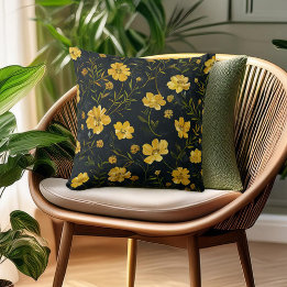 Elegante gele boterbloem kussen