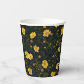 Elegante gele boterbloem Moederdag Papieren Bekers (Achterkant)