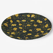 Elegante gele boterbloem patroon partij papieren bordje (Gekanteld)