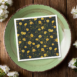 Elegante gele boterbloem patroon partij servet