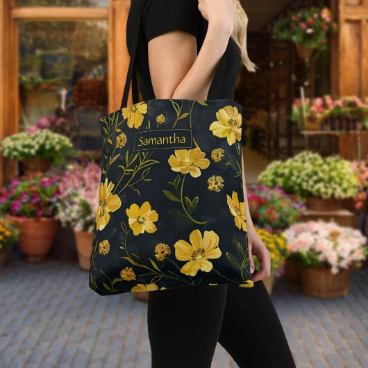 Elegante gele boterbloem tote bag