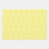 Elegante gele bruid bruidegom namen bruiloften inpakpapier vel (Voorkant 3)