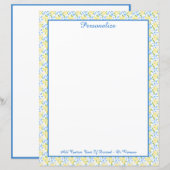 Elegante Gele Citroen Fruit Blauwe Wingerd Persoon (Voorkant / Achterkant)