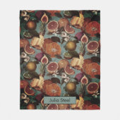 Elegante gele citrus sinaasappels vruchten mint fleece deken (Voorkant)