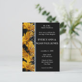 Elegante gele Daisy bruiloft uitnodiging (Staand voorkant)