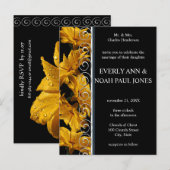 Elegante gele Daisy bruiloft uitnodiging Briefkaart (Voorkant / Achterkant)