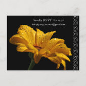 Elegante gele Daisy bruiloft uitnodiging Briefkaart (Achterkant)