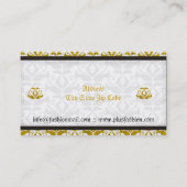 Elegante gele damast mode visitekaartjes (Achterkant)