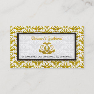 Elegante gele damast mode visitekaartjes