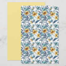 Elegante Gele en Blauwe Tuinbloemen