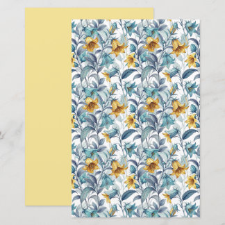 Elegante Gele en Blauwe Tuinbloemen