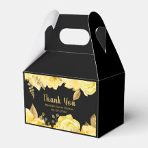 Elegante Gele en Gouden Bloemen Sweet Sixteen
