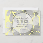 Elegante gele en grijze bruiloft save the date (Voorkant)