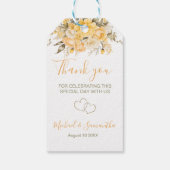 Elegante Gele en Ivoorwitte Rozen Bruiloft Cadeaulabel (Achterkant)