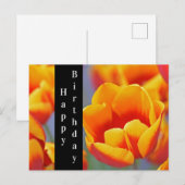 Elegante gele en rode tulp Gelukkige verjaardag Briefkaart (Voorkant / Achterkant)