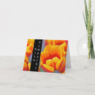 Elegante gele en rode tulp met sympathie kaart