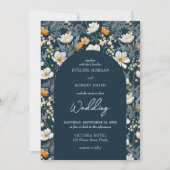 Elegante gele en witte wilde bloemen marineboog kaart (Voorkant)