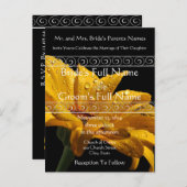 Elegante gele Gerber Daisy bruiloft uitnodiging (Voorkant / Achterkant)