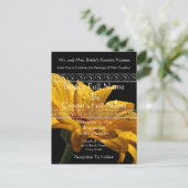 Elegante gele Gerber Daisy bruiloft uitnodiging (Staand voorkant)