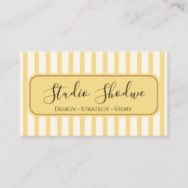 Elegante Gele Gestreepte Studio Branding Zakelijke Visitekaartje