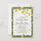 Elegante Gele Groene Wilde Bloemen Bloemstuk Kaart (Voorkant)