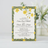 Elegante Gele Groene Wilde Bloemen Bloemstuk Kaart (Staand voorkant)