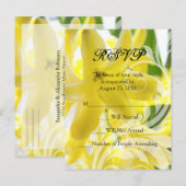 Elegante Gele Hyacint met Witte Swirl RSVP Uitnodiging Briefkaart (Voorkant / Achterkant)