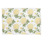 Elegante Gele Hydrangea Bloem Vlinders Patroon Kussensloop (Voorkant)