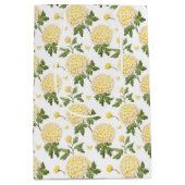 Elegante Gele Hydrangea Bloem Vlinders Patroon Medium Cadeauzakje (Voorkant)