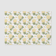 Elegante Gele Hydrangea Bloem Vlinders Patroon