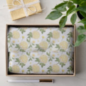 Elegante Gele Hydrangea Bloem Vlinders Patroon Tissuepapier (Geschenk)