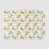 Elegante Gele Hydrangea Bloemvlinder Patroon Tissuepapier (Voorkant)