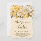 Elegante gele ivoorcrème Floral Surprise Kaart (Voorkant)