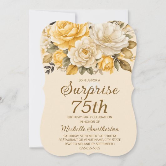 Elegante gele ivoorcrème Floral Surprise Kaart (Voorkant)