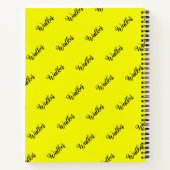 Elegante gele kleur - Initiaal naam monogram Notitieboek (Achterkant)