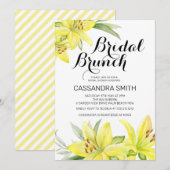 Elegante Gele Lelie Bloemen Bruids Brunch Douche Kaart (Voorkant / Achterkant)