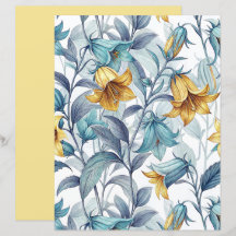 Elegante Gele Lelie Bloemen Scrapbook Papier