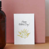 Elegante Gele Lotus Waterverf Moederdag Feestdagenkaart