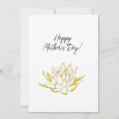 Elegante Gele Lotus Waterverf Moederdag Feestdagenkaart (Voorkant)