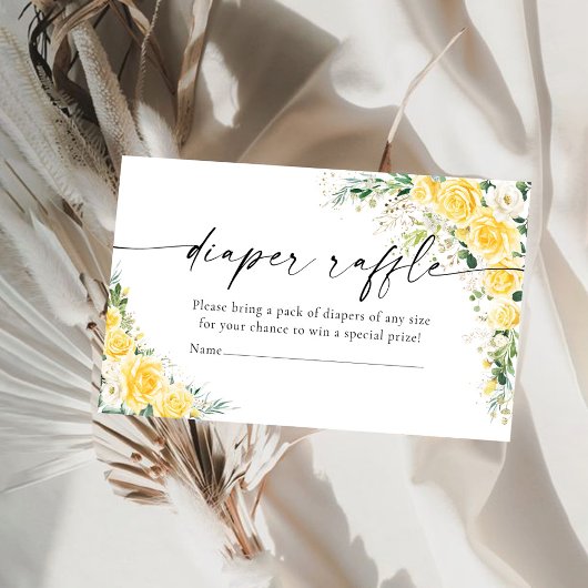 Elegante Gele Luierloterij Informatiekaartje