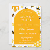 Elegante Gele Mama naar Bee Baby shower Kaart (Voorkant)