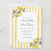 Elegante gele mediterrane citroen bruiloft feestdagenkaart (Voorkant)