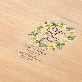 Elegante gele narcissen Bloemen 21e verjaardag Acryl Uitnodigingen (Laagn)