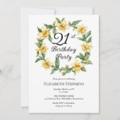 Elegante gele narcissen Bloemen 21e verjaardag Kaart (Voorkant)