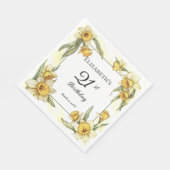 Elegante gele narcissen Bloemen 21e verjaardag Servet (Hoek)