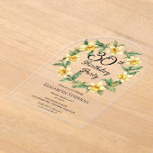 Elegante gele narcissen Bloemen 30e verjaardag Acryl Uitnodigingen (Laagn)